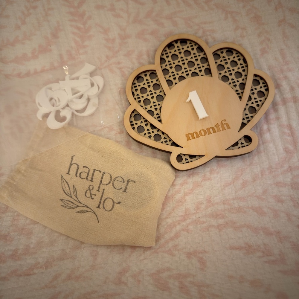 Harper & Lo Wooden Milestone Plaque with White Numbers